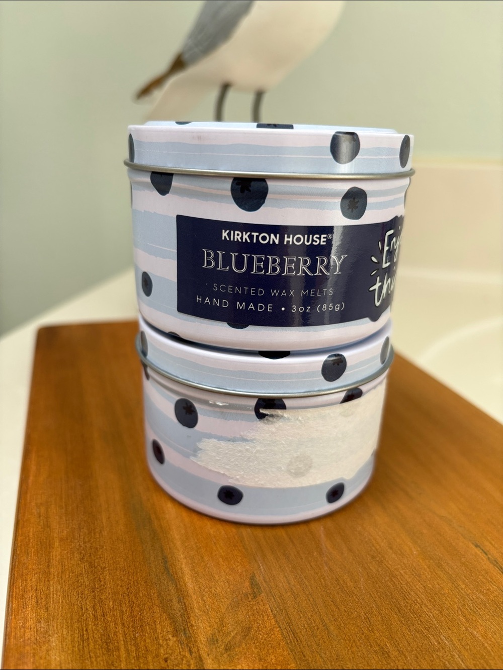 Blueberry Wax Melts Tins - Blue Polka Dot - set of 2